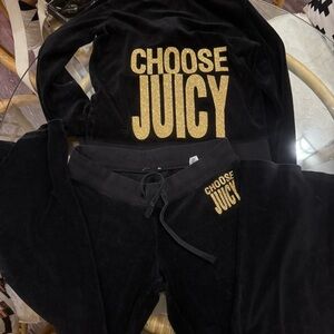 Juicy Couture • y2k Black & Gold Bling Velour Tracksuit
